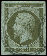 EMPIRE NON DENTELE 11    1c. Olive, Obl. Càd T22, TB - 1853-1860 Napoléon III.