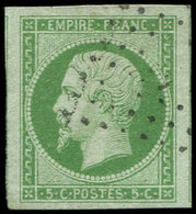 EMPIRE NON DENTELE 12    5c. Vert, Grandes Marges, Obl. PC Léger, Superbe. C - 1853-1860 Napoleon III