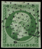 EMPIRE NON DENTELE 12b   5c. Vert Foncé, Obl. Etoile, Nuance Certifiée Calves, TB. C - 1853-1860 Napoléon III.