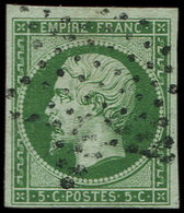 EMPIRE NON DENTELE 12b   5c. Vert Foncé, Obl. Etoile, Nuance Certifiée Calves, TB. C - 1853-1860 Napoleone III