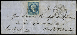Let EMPIRE NON DENTELE 14Ad 20c. Bleu Sur Vert, T I, Obl. Losange C Sur LAC, Càd Paris 10/4/61, TB. C - 1853-1860 Napoleon III