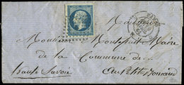 Let EMPIRE NON DENTELE 14Ad 20c. Bleu Sur Vert, T I, Obl. Losange C Sur LAC, Càd Paris 10/4/61, TB. C - 1853-1860 Napoleone III