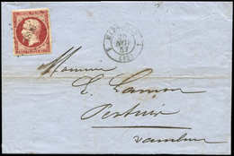 Let EMPIRE NON DENTELE 17A  80c. Carmin, Obl. PC 1896 S. LAC, Càd MARSEILLE 28/11/57, TB - 1853-1860 Napoleon III