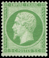 * EMPIRE DENTELE 20    5c. Vert, Quasiment **, Frais Et TB - 1862 Napoleon III