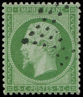 EMPIRE DENTELE 20    5c. Vert, Centrage Parfait, Obl. Etoile, Superbe - 1862 Napoléon III