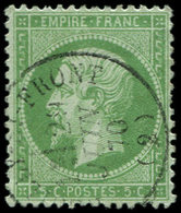 EMPIRE DENTELE 20    5c. Vert, Obl. Càd T16 29/6/70, Frappe TTB - 1862 Napoléon III.