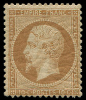 * EMPIRE DENTELE 21   10c. Bistre, Bien Centré, Inf. Trace De Ch., Quasi **, TB - 1862 Napoleone III