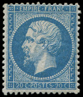 * EMPIRE DENTELE 22   20c. Bleu, Frais Et TB - 1862 Napoleone III