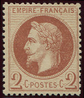 * EMPIRE LAURE 26B   2c. Rouge Brun Clair, T II, Inf. Ch., TB - 1863-1870 Napoleone III Con Gli Allori