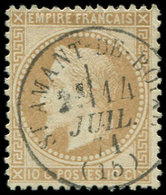 EMPIRE LAURE 28B  10c. Bistre, T II, Obl. Càd T16 ST AMAND DE BOITE 14/7/71, Frappe Superbe - 1863-1870 Napoléon III. Laure