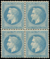 ** EMPIRE LAURE 29B  20c. Bleu, T II, BLOC De 4, La Paire Sup. Est *, TB - 1863-1870 Napoléon III Lauré