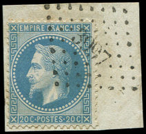 EMPIRE LAURE 29B  20c. Bleu, T II, Obl. PC Du GC 3997 Sur Petit Fragt, Frappe Superbe - 1863-1870 Napoleon III With Laurels