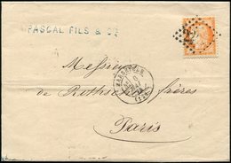 Let SIEGE DE PARIS 38d  40c. Orange, 4 RETOUCHES, Obl. GC 2240 S. LSC, Càd T17 MARSEILLE 6/5/74, TB, Cote Maury - 1870 Belagerung Von Paris