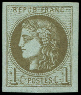 * EMISSION DE BORDEAUX 39Cc  1c. Olive Bronze, R III, Grandes Marges, Pos. 15, TTB - 1870 Bordeaux Printing