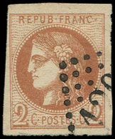 EMISSION DE BORDEAUX 40B   2c. Brun-rouge, R II, Oblitéré GC, TB - 1870 Bordeaux Printing