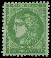 * EMISSION DE BORDEAUX 42B   5c. Vert-jaune, R II, DENTELURE PRIVEE, TB. M - 1870 Bordeaux Printing