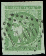 EMISSION DE BORDEAUX 42B   5c. Vert-jaune, R II, Obl. GC 1106, Marges énormes, Superbe - 1870 Bordeaux Printing