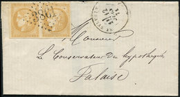 Let EMISSION DE BORDEAUX 43B  10c. Bistre-jaune, R II, PAIRE Touché Obl. GC 3861 Sur LAC, Càd ST SYLVAIN 12/6/71, Nuance - 1870 Bordeaux Printing