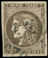 EMISSION DE BORDEAUX 47   30c. Brun, Oblitéré GC, TB - 1870 Ausgabe Bordeaux