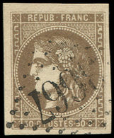 EMISSION DE BORDEAUX 47   30c. Brun, Très Belles Marges, Obl. GC 3667, TTB - 1870 Ausgabe Bordeaux