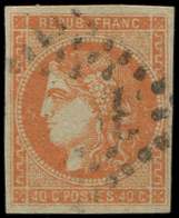 EMISSION DE BORDEAUX 48   40c. Orange, Oblitéré GC, TB. J - 1870 Ausgabe Bordeaux