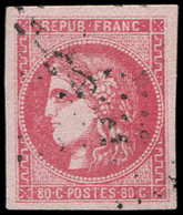 EMISSION DE BORDEAUX 49b  80c. Rose Vif, Obl. GC Léger, TTB - 1870 Ausgabe Bordeaux