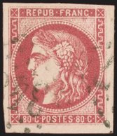 EMISSION DE BORDEAUX 49c  80c. Rose Carminé, Oblitéré GC, TB/TTB - 1870 Ausgabe Bordeaux