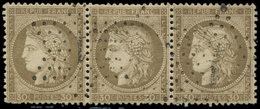 CERES DENTELE 56   30c. Brun, BANDE De 3 Obl. Etoile 1, TB - 1849-1876: Klassik