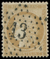 CERES DENTELE 59   15c. Bistre, Obl. Etoile 13, Frappe Superbe, Très Bon Centrage, TTB/Superbe - 1849-1876: Klassik