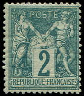 * TYPE SAGE 62    2c. Vert, Gomme Lég. Craquelée Mais Très Bon Centrage, TB - 1876-1878 Sage (Typ I)