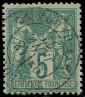 TYPE SAGE 64    5c. Vert, T I, Obl. Càd Toulouse 18/1/77, TB - 1876-1878 Sage (Tipo I)