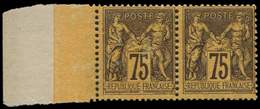 ** TYPE SAGE 99a  75c. Violet Sur Jaune, PAIRE Bdf, Fraîcheur Postale, TB - 1876-1878 Sage (Tipo I)