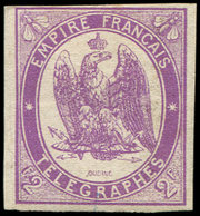 * TELEGRAPHE Télégraphe 4 : 2f. Violet, Gomme Partielle, TB - Telegraphie Und Telefon