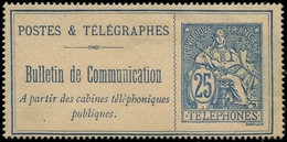 (*) TELEPHONE Téléphone 24 : 25c. Bleu, TB - Telegraphie Und Telefon