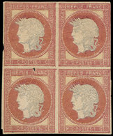 (*) ESSAIS  1876 : Projet Gaiffe, 1c. Rose Et Gris, BLOC De 4 Défx, B/TB - Sonstige & Ohne Zuordnung