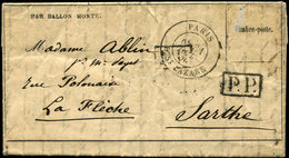 Let BALLONS MONTES Càd R. St Lazare 31/10/70 S. Gazette N°3, P.P Pour Confirmer, Le Timbre étant Tombé Pendant Le Servic - War 1870