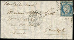 Let BALLONS MONTES N°37 Obl. Etoile Muette S. LAC, Càd PARIS (60) 1/1/71, Arr. GRANVILLE 18/1, TTB. LE NEWTON - Krieg 1870