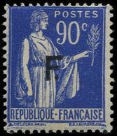 ** FRANCHISE MILITAIRE 10a  90c. Bleu, Type Paix, Variété Point APRES F, TB - Militärische Franchisemarken