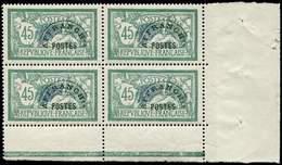 ** PREOBLITERES 44  Merson, 45c. Vert Et Bleu, BLOC De 4 Cdf, TB - 1893-1947