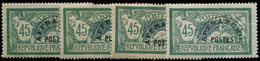 ** PREOBLITERES 44  Merson, 45c. Vert Et Bleu (3) + Un Avec Ch., Tous TB - 1893-1947