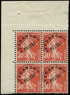 ** PREOBLITERES 58  Semeuse Camée, 30c. Rouge, BLOC De 4 Cdf, TTB - 1893-1947