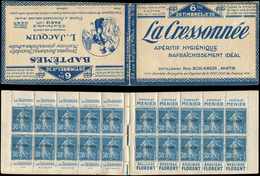 CARNETS (N°Cérès Jusqu'en1964) 57   Semeuse Camée, 30c. Bleu, N°192A, T IIB, S. 98, LA CRESSONNEE, Surch. SPECIMEN, TB - Sonstige & Ohne Zuordnung