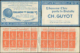 CARNETS (N°Cérès Jusqu'en1964) 109  Semeuse Lignée, 50c. Rouge, N°199B, T IIB, S. Provins, GUYOT, Qqs Rouss., Sinon TB - Altri & Non Classificati