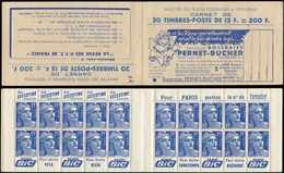 CARNETS (N°Cérès Jusqu'en1964) 262  Gandon, 15f. Bleu, N°886A, T II, Sans N° De Série, PERNET-DUCHER, "14" à L'encre En - Sonstige & Ohne Zuordnung