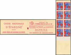 CARNETS (N°Cérès Jusqu'en1964) 362  Marianne à La Nef, 0,25 Bleu Et Rouge, N°1234y, T II, S. 01-60, TB - Altri & Non Classificati