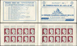 CARNETS (N°Cérès Jusqu'en1964) 368  Marianne De Decaris, 0,25 Gris Et Grenat, N°1263, T I, S. 6-61, ASSURANCES VIE, TB - Altri & Non Classificati