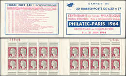 CARNETS (N°Cérès Jusqu'en1964) 371  Marianne De Decaris, 0,25 Gris Et Grenat, N°1263, T I, S. 9-64, PHILATEC, Daté 4/6/6 - Sonstige & Ohne Zuordnung