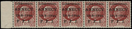 ** TIMBRES DE LIBERATION ANNECY 1 : 1f.50 Brun-rouge, BANDE De 5, TB - Befreiung