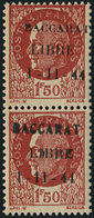 ** TIMBRES DE LIBERATION BACCARAT 6 : 1f.50 Brun-rouge, T I Et T II Se Tenant, TB - Befreiung