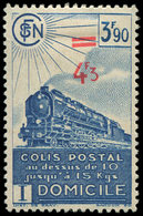 * COLIS POSTAUX 205  4f3 Sur 3f90 Bleu, Surcharge DEPLACEE, Ancienne Valeur Non Barrée, TB. C - Altri & Non Classificati